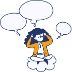 Ilustración de una chica pensando