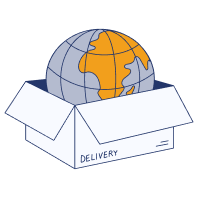 Imagen de un planeta en una caja